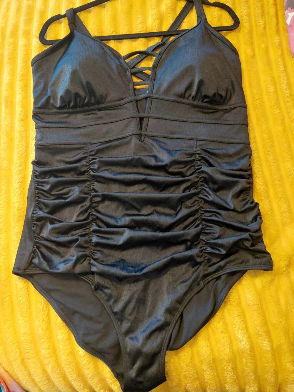 Torrid Black Wire Free Ruched Swimsuit- Size 3